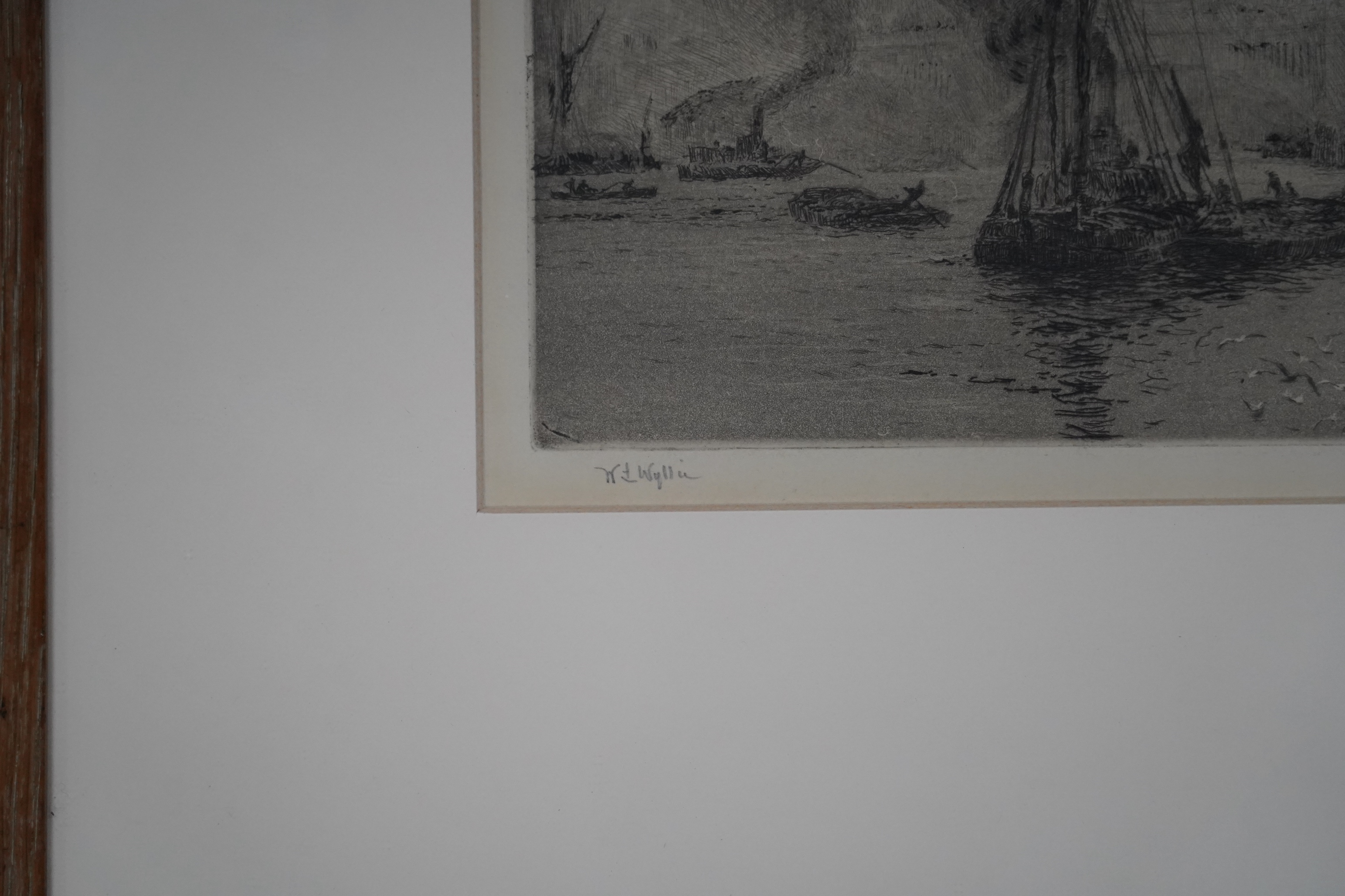 William Lionel Wyllie (1851-1931), etching, 'Southwark Bridge', signed and inscribed in pencil, 14 x 34cm